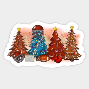 Rugby Football Christmas Trees Xmas Gift Sticker